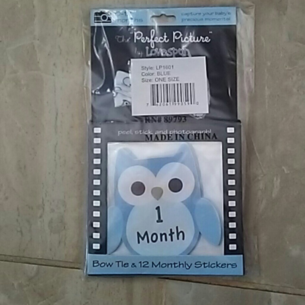 Bow tie & 12 monthly stickers
